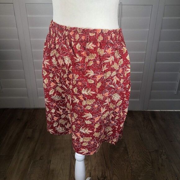Vintage Liz Sport Women's Shorts Medium Modern Red Floral High Waisted Boho - Picture 10 of 11